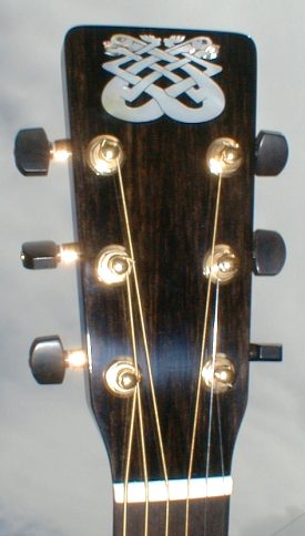 Headstock, celt inlay